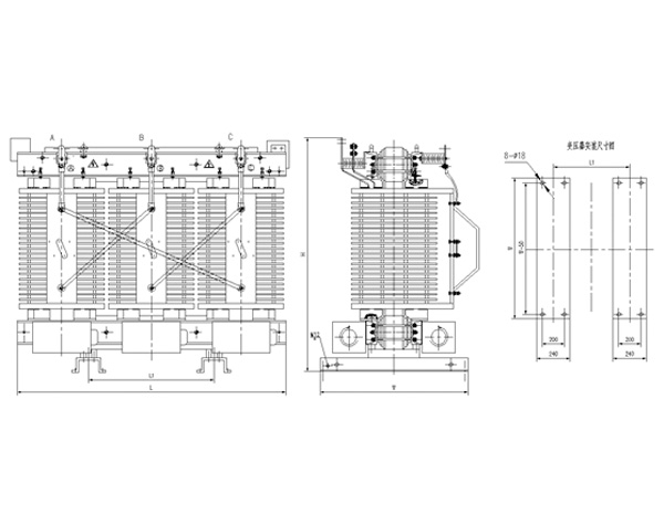 h級(jí)非包封三相干式配電變壓器3